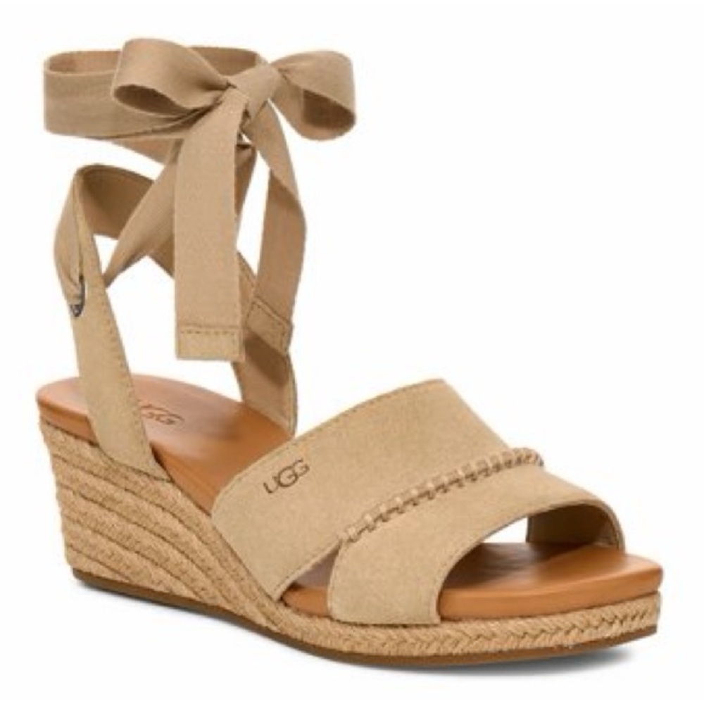 NEW UGG Women's Beige Wedge Sandals